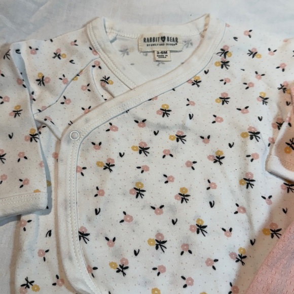 Rabbit + Bear - Organic Cotton Baby Onesie and Wrap Top Set - Picture 2 of 5